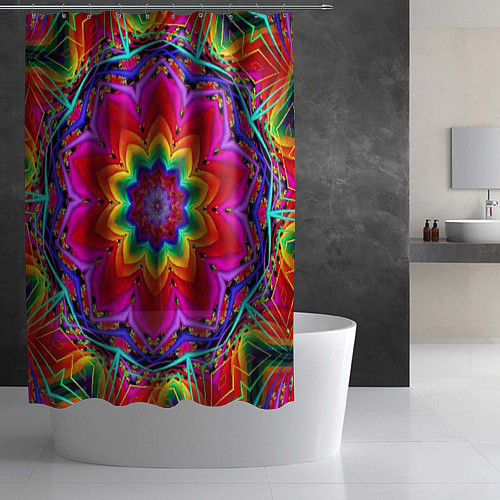 Шторка для ванной Волшебный радужный цветок / 3D-принт – фото 2