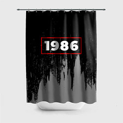 Шторка для душа 1986 - в красной рамке на темном, цвет: 3D-принт