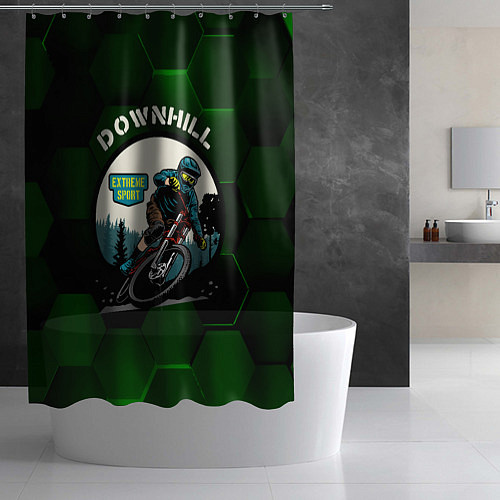 Шторка для ванной Downhill Extreme Sport / 3D-принт – фото 2