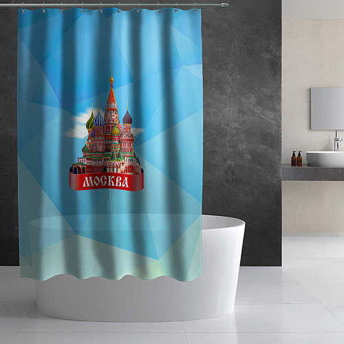 Шторка для ванной Россия Москва / 3D-принт – фото 2