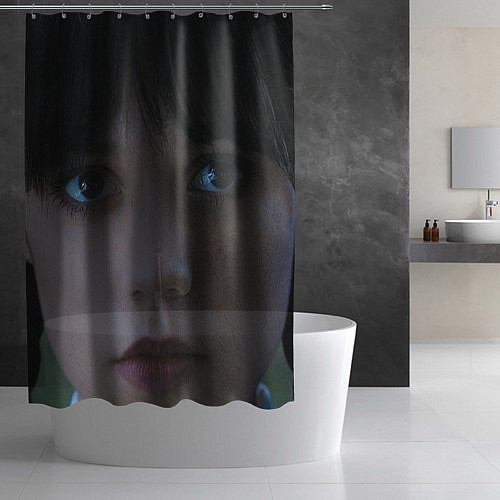 Шторка для ванной Лицо Уэнсдэй / 3D-принт – фото 2