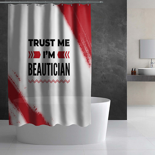 Шторка для ванной Trust me Im beautician white / 3D-принт – фото 2
