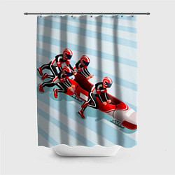 Шторка для душа Берем разгон! Бобслей, цвет: 3D-принт
