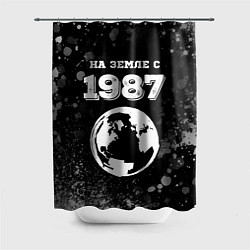 Шторка для душа На Земле с 1987: краска на темном, цвет: 3D-принт