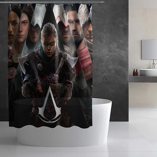 Шторка для ванной Assassins Creed Eivor / 3D-принт – фото 2