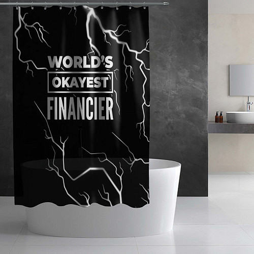 Шторка для ванной Worlds okayest financier - dark / 3D-принт – фото 2