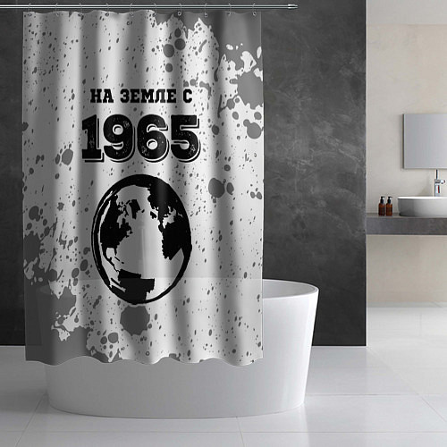 Шторка для ванной На Земле с 1965: краска на светлом / 3D-принт – фото 2