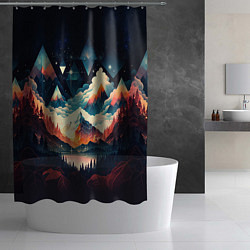 Шторка для душа Футуризм горы, цвет: 3D-принт — фото 2