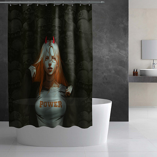 Шторка для ванной Power - Anime Chainsaw Man / 3D-принт – фото 2