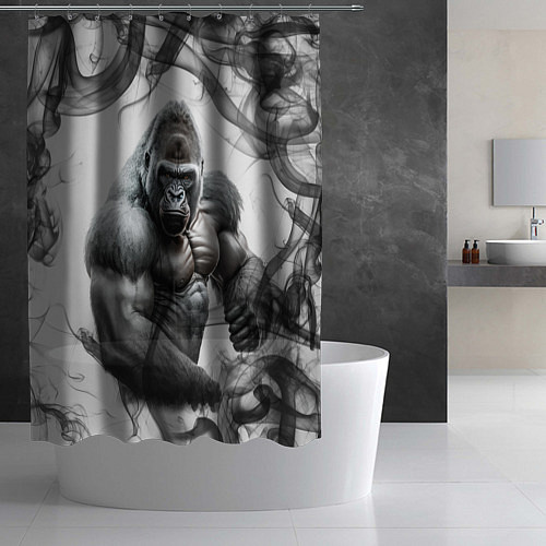 Шторка для ванной Накаченная горилла / 3D-принт – фото 2