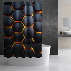 Шторка для душа Плиты брони, цвет: 3D-принт — фото 2