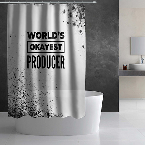 Шторка для ванной Worlds okayest producer - white / 3D-принт – фото 2