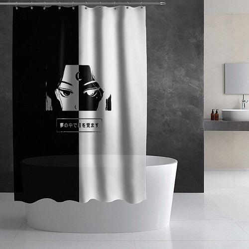 Шторка для ванной Девочка луна / 3D-принт – фото 2