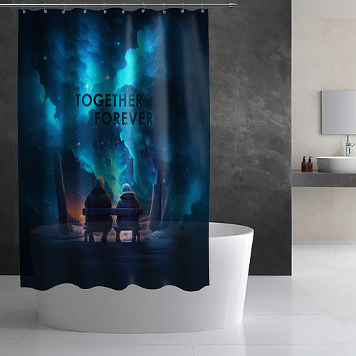 Шторка для ванной Вместе навсегда - вдвоем / 3D-принт – фото 2