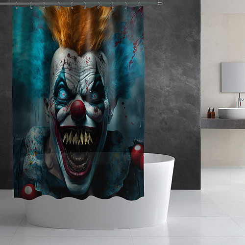 Шторка для ванной Бешенный клоун / 3D-принт – фото 2
