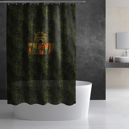 Шторка для ванной Тимур камуфляж / 3D-принт – фото 2
