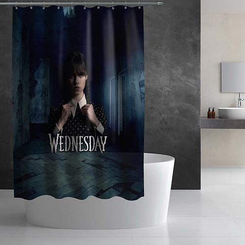 Шторка для ванной Wednesday dark / 3D-принт – фото 2