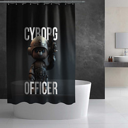 Шторка для душа Cyborg officer, цвет: 3D-принт — фото 2