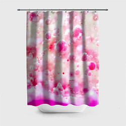 Шторка для душа Розовое множество красок и пузырей, цвет: 3D-принт