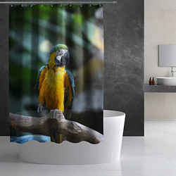 Шторка для душа Красавец попугай, цвет: 3D-принт — фото 2