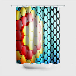 Шторка для душа Shape abstract color, цвет: 3D-принт
