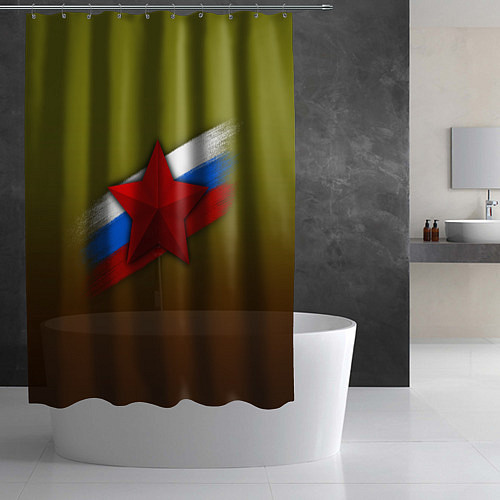 Шторка для ванной Звезда и триколор / 3D-принт – фото 2