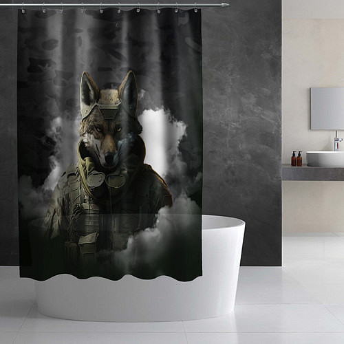 Шторка для ванной Волк в форме / 3D-принт – фото 2