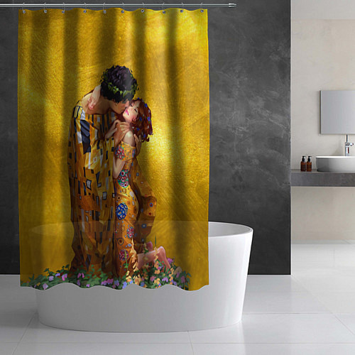 Шторка для ванной Густав Климт Поцелуй / 3D-принт – фото 2