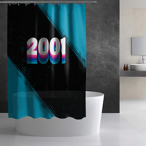 Шторка для ванной Made in 2001: vintage art / 3D-принт – фото 2