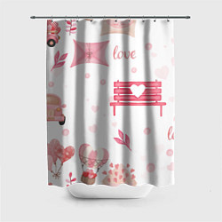 Шторка для душа Нежная любовь, цвет: 3D-принт