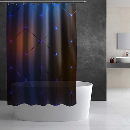 Шторка для ванной Космические треугольники / 3D-принт – фото 2