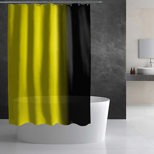 Шторка для ванной И черный и желтый / 3D-принт – фото 2