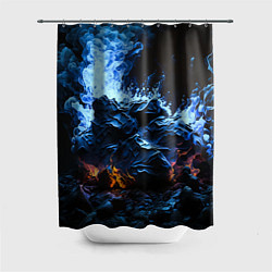 Шторка для душа Огонь и неоновый дым, цвет: 3D-принт
