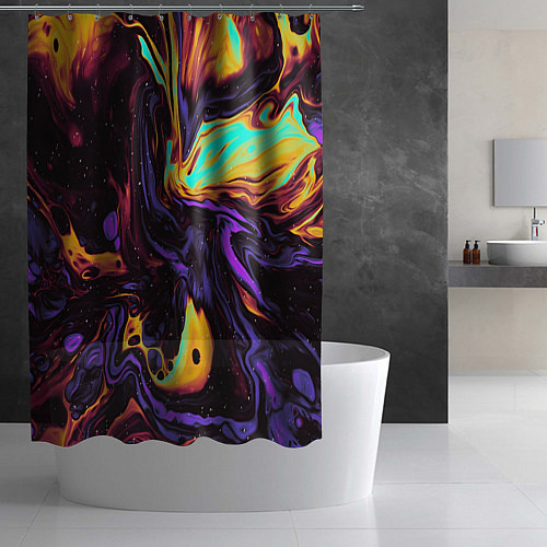 Шторка для ванной Космический всплеск / 3D-принт – фото 2