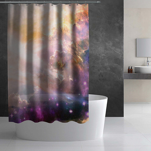 Шторка для ванной Аморфное абстрактное космическое красочное небо / 3D-принт – фото 2