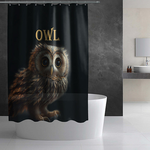 Шторка для ванной Сова сказочная / 3D-принт – фото 2