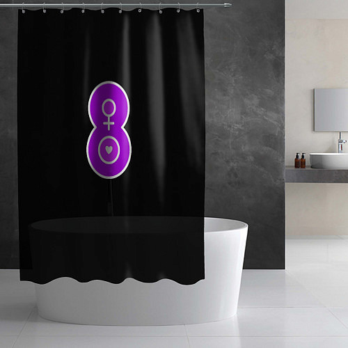 Шторка для ванной Восьмое марта коллаж / 3D-принт – фото 2