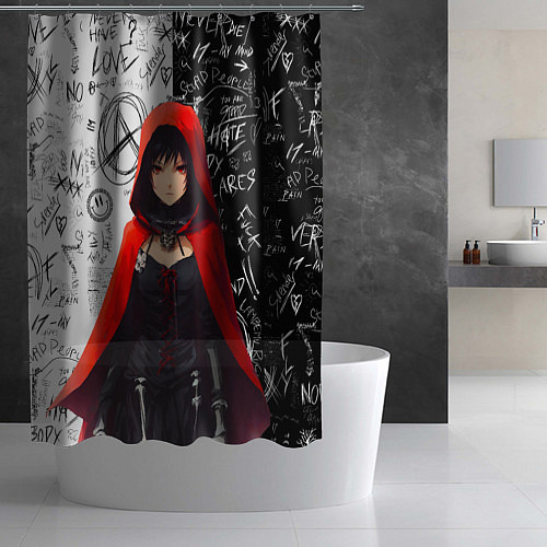 Шторка для ванной Красная шапочка от нейросети / 3D-принт – фото 2