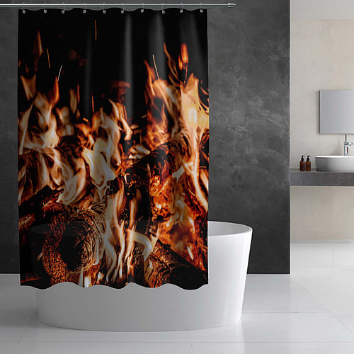 Шторка для ванной Огонь-пламя / 3D-принт – фото 2