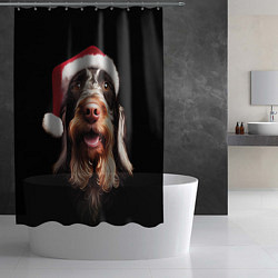 Шторка для душа Гриффон Кортальса Дед Мороз, цвет: 3D-принт — фото 2