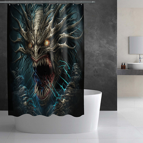 Шторка для ванной Кричащий демон / 3D-принт – фото 2
