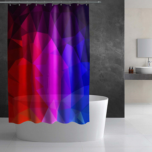 Шторка для ванной Битва градиентов неон / 3D-принт – фото 2