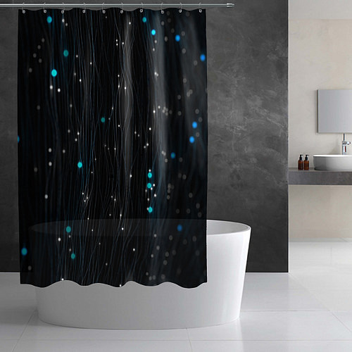 Шторка для ванной Волнистые космические блики / 3D-принт – фото 2