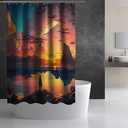 Шторка для душа Я не нарушаю правила, я живу по своим, цвет: 3D-принт — фото 2