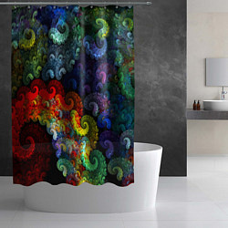 Шторка для душа Фрактальный узор оптический, цвет: 3D-принт — фото 2