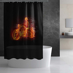 Шторка для душа Скорость байкера на максималках, цвет: 3D-принт — фото 2