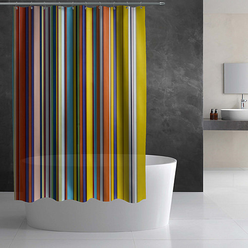 Шторка для ванной Абстрактное множество разноцветных листов / 3D-принт – фото 2
