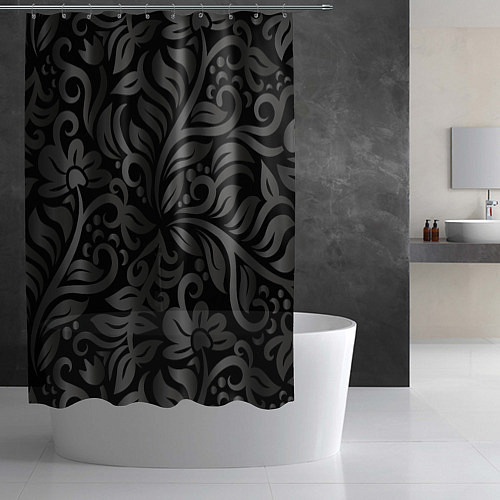 Шторка для ванной Модный растительный орнамент / 3D-принт – фото 2