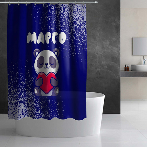 Шторка для ванной Марго панда с сердечком / 3D-принт – фото 2