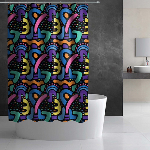 Шторка для ванной Multicolored texture pattern / 3D-принт – фото 2